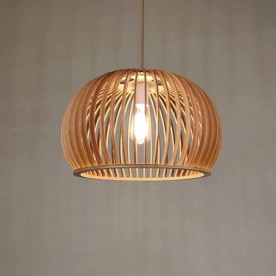 Amiens Houten Design Hanglamp, E27 Fitting, â45cm, Naturel