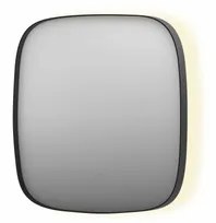 INK SP30 spiegel - 80x4x80cm contour in stalen kader incl indir LED - verwarming - color changing - dimbaar en schakelaar - geborsteld metal black 8409725