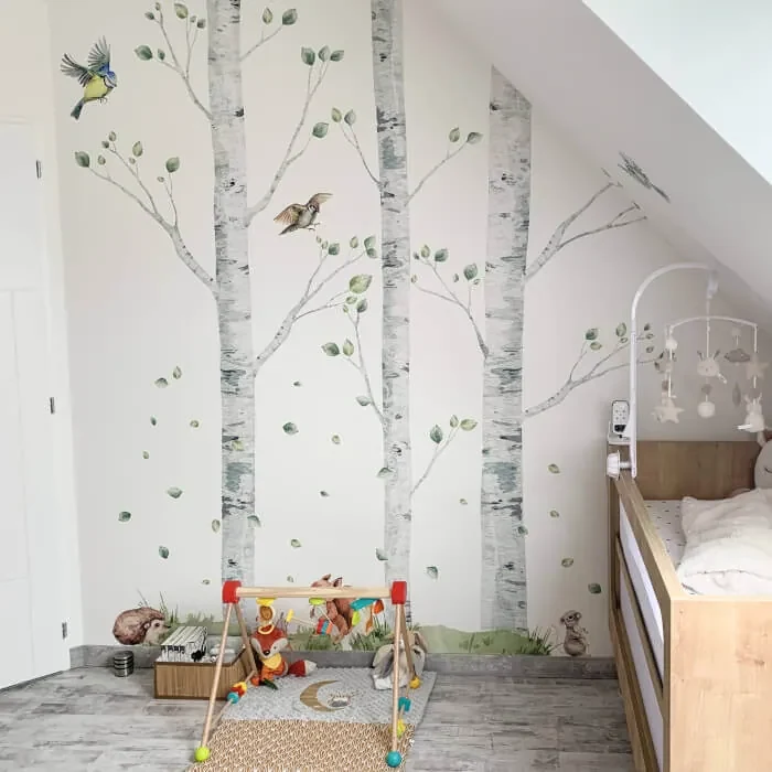 INSPIO Berken met vogels - muurstickers