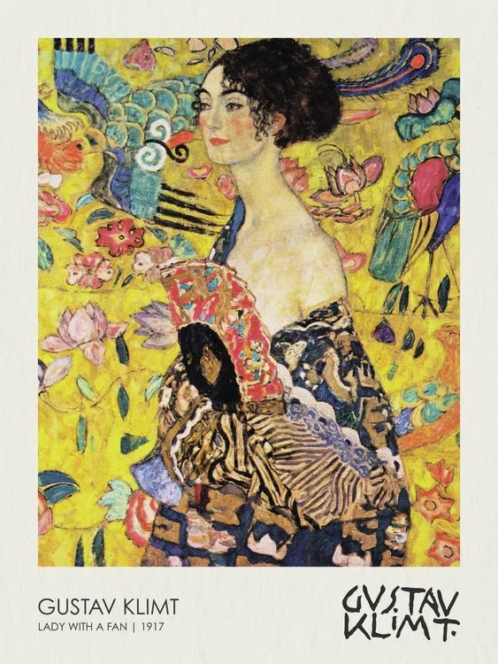 Kunstreproductie De dame met de waaier, Gustav Klimt