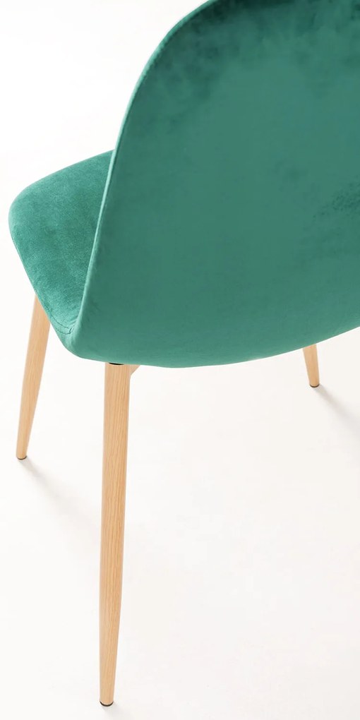 Set van 4 Teok Fluwelen Stoelen