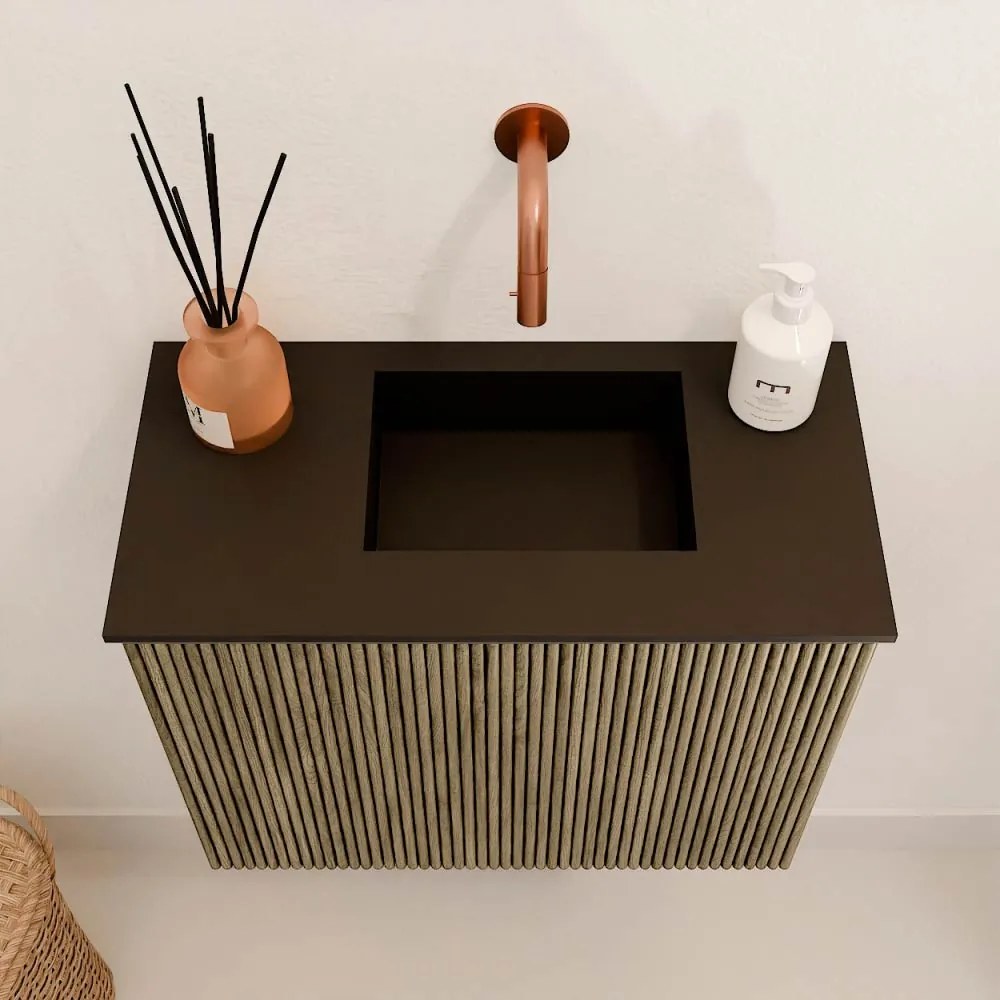 Mondiaz Joya 50cm toiletmeubel dusk met wastafel faye rechts zonder kraangat urban
