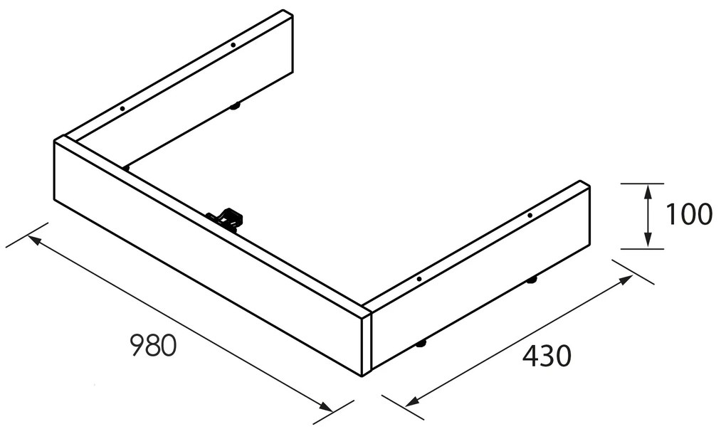Muebles plint voor badkamermeubel 100cm walnoot