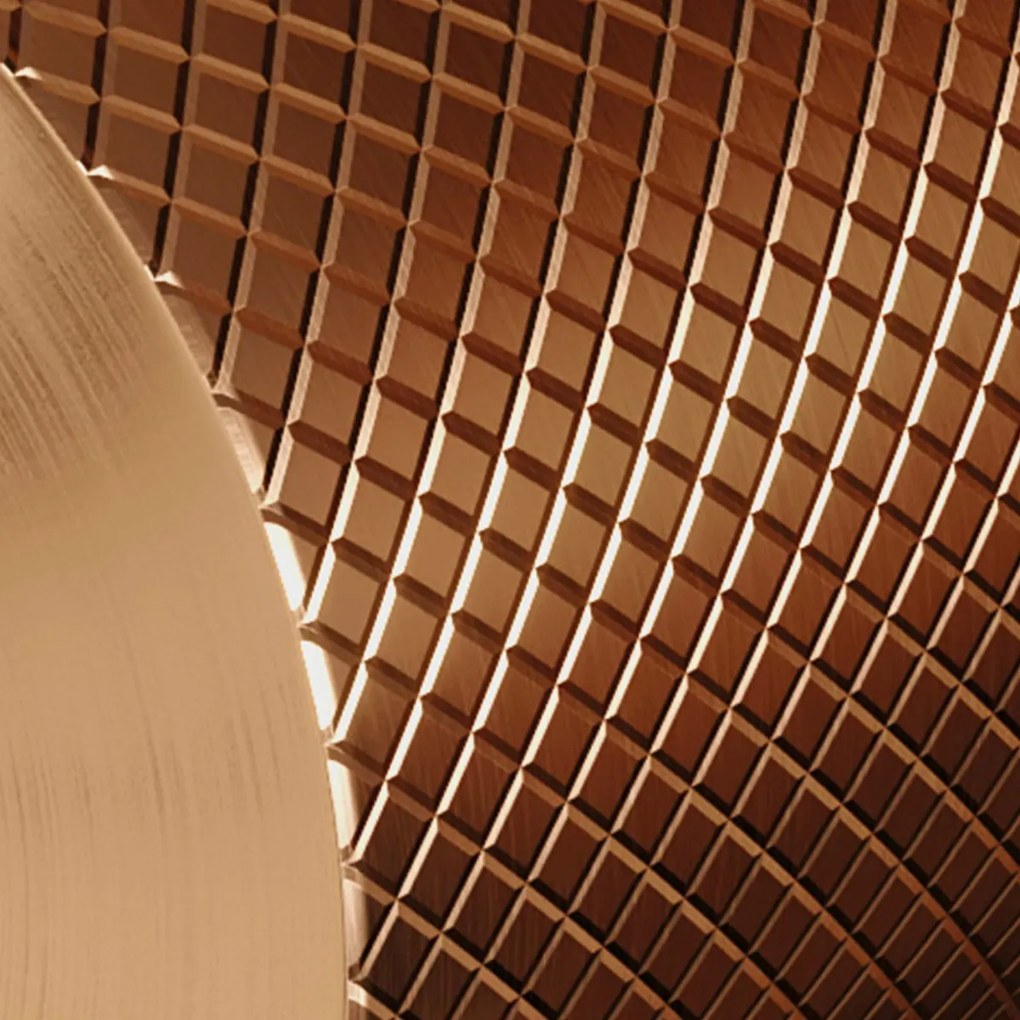 Brauer Copper Carving inbouw wastafelkraan plaat met rechte uitloop, lange handgreep en ColdStart geborsteld koper PVD links