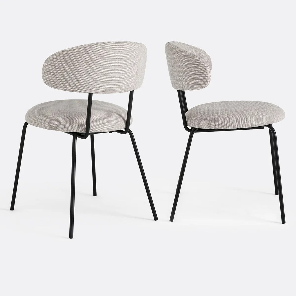 Set van 2 stoffen stoelen, Clarvia