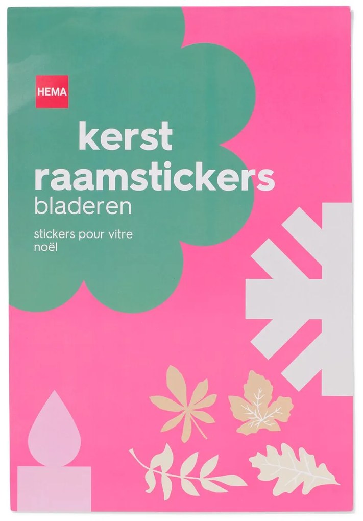 HEMA Raamstickers Kerst 30.5x21 Bladeren - 3 Vel