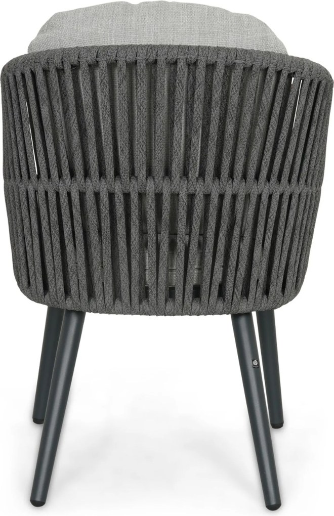 Tuinset Ronde Tuintafel 4 personen 130 cm Rope Grijs Santika Furniture Santika