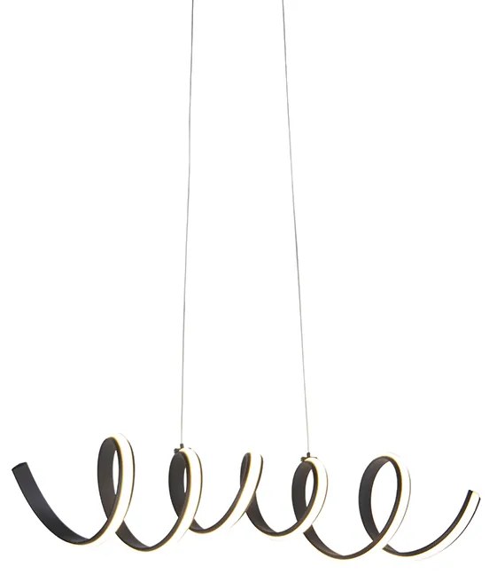 Design hanglamp zwart dimbaar incl. LED groot - Twisted