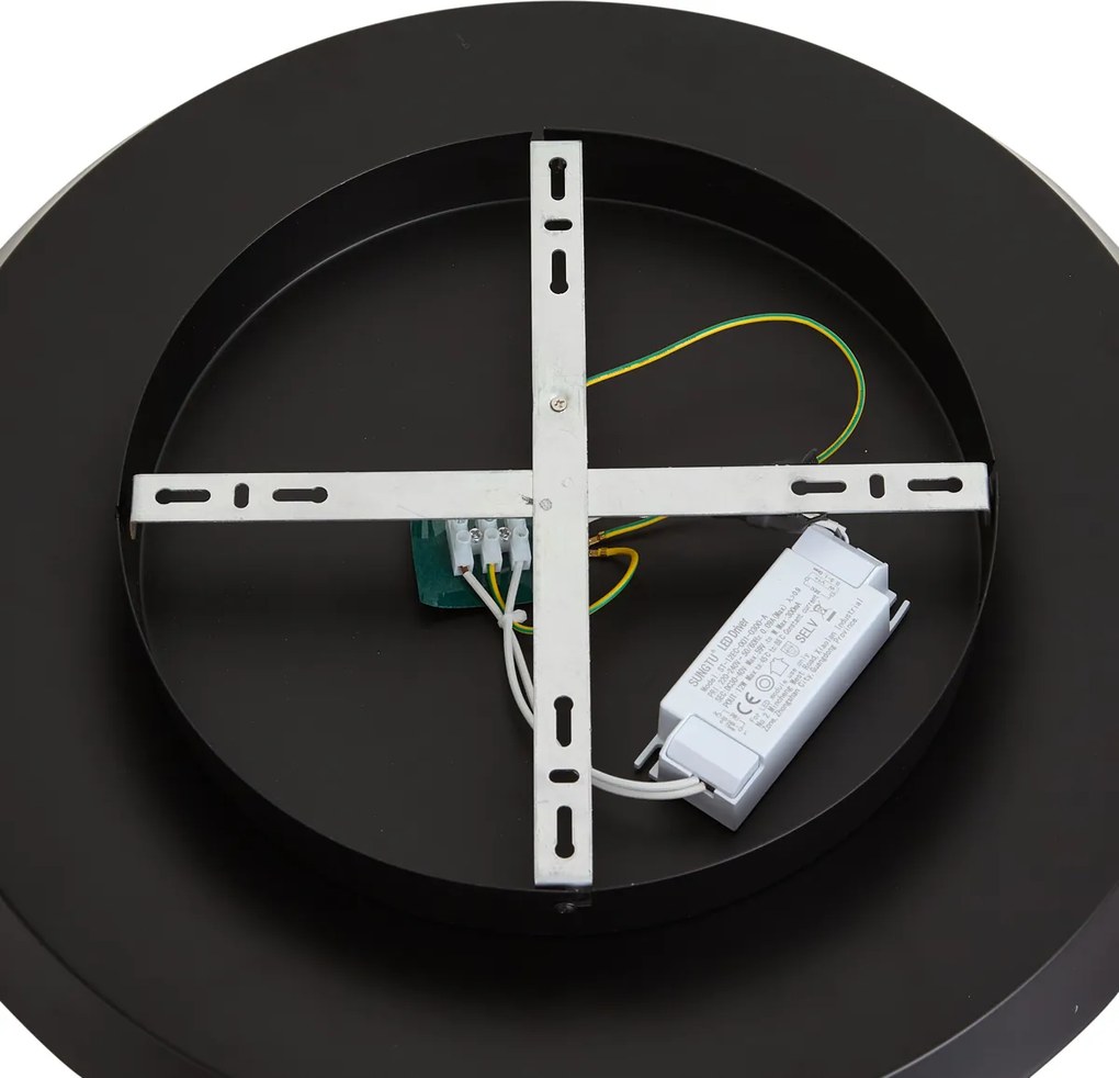Moderne plafondlamp mat zwart incl. LED 3-staps dimbaar - Sombra