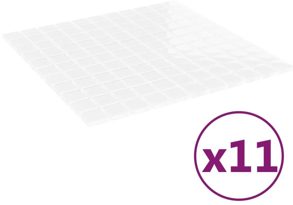 vidaXL Mozaïektegels 11 st zelfklevend 30x30 cm glas wit