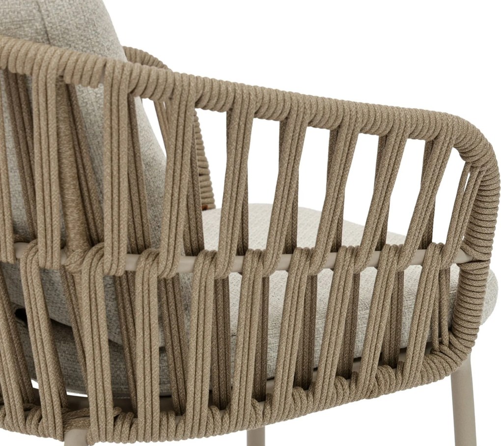 Tuinset Ronde Tuintafel 4 personen 140 cm Rope Zand/Beige Coco Elara/Trino
