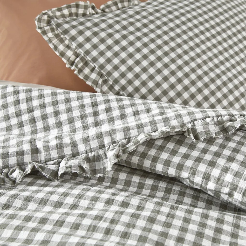 Kussenhoes in gewassen katoen, vichy, Georgette