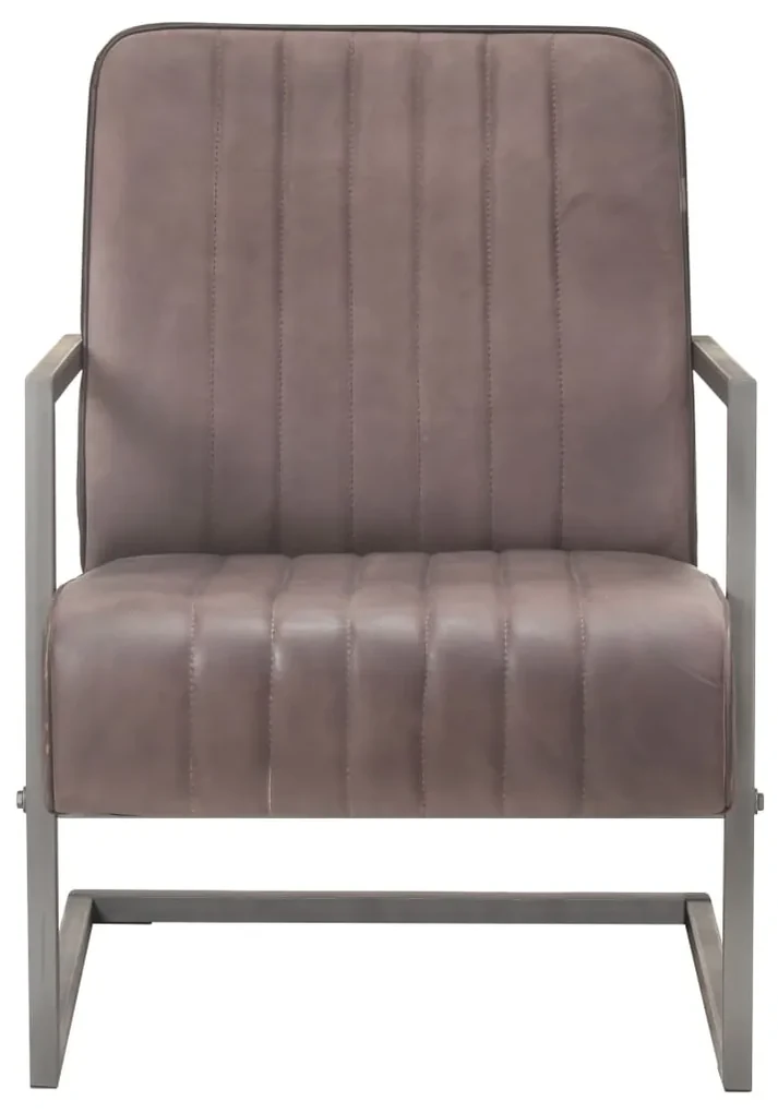 vidaXL Fauteuil echt leer verweerd bruin