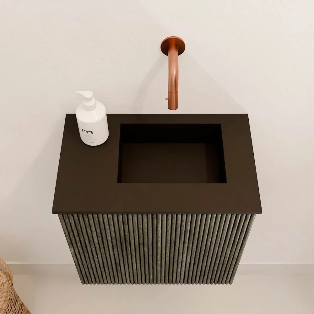 Mondiaz Joya 40cm toiletmeubel shadow met wastafel faye rechts zonder kraangat urban