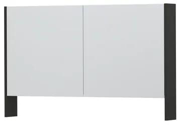 INK SPK3 Spiegelkast - 120x14x74cm - 2 deuren - dubbelzijdige Spiegel - open planchet - schakelaar en stopcontact - MDF lak antraciet mat 1110252