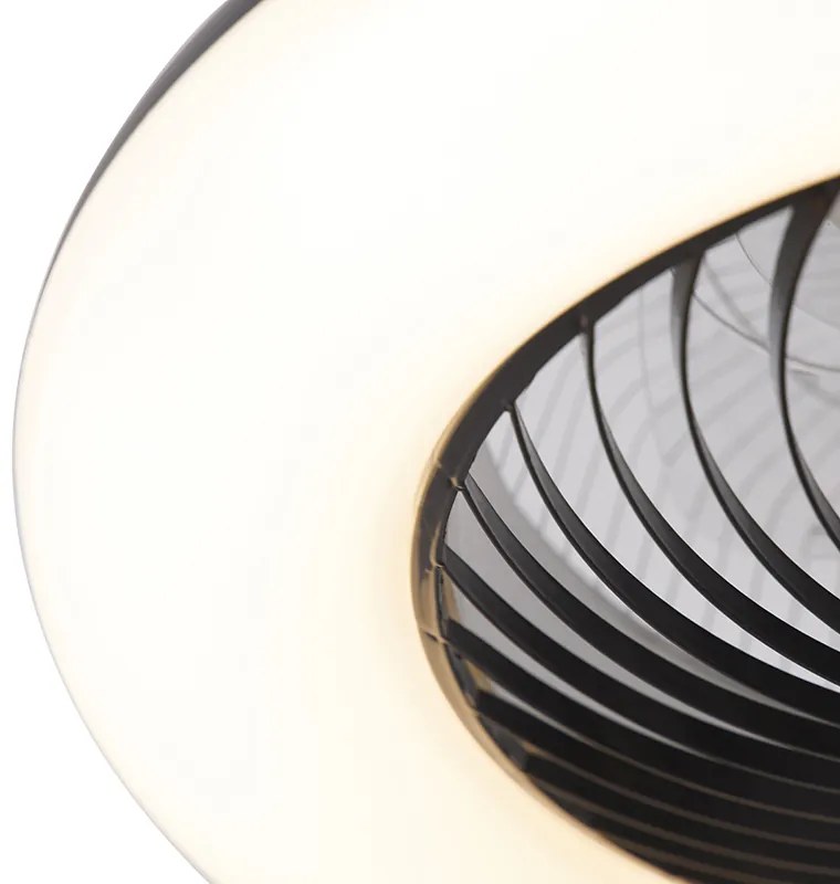 Plafondventilator met lamp zwart incl. LED met afstandsbediening - Clima Design rond Binnenverlichting Lamp