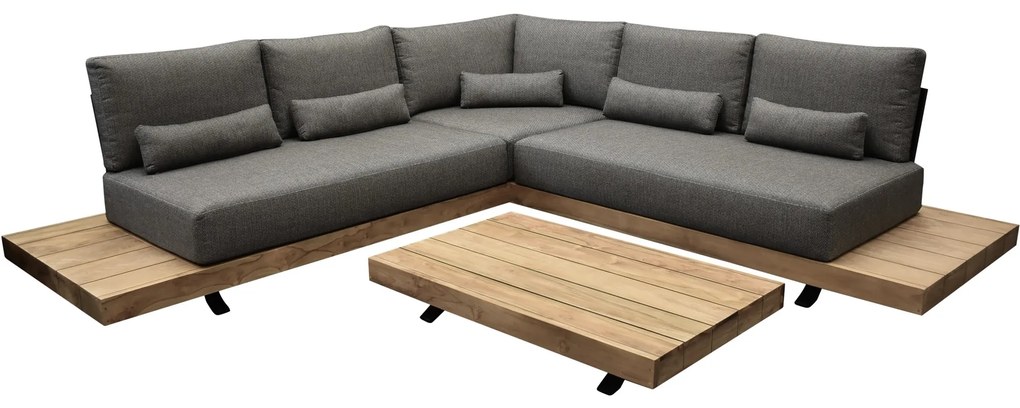 Robusto platform hoek loungeset 4 delig teak