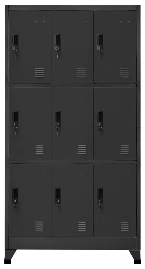 vidaXL Lockerkast 90x45x180 cm staal antracietkleurig