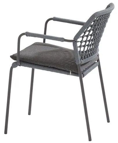 Taste by 4 Seasons Barista tuinset blue met Basso teak tafel Ø 130 cm Tuinset houtkleur weerbestendig