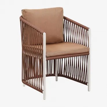 Set Van 4 Tuinstoelen Met Armleuningen In Aluminium En Gevlochten Touw Sophie Nagi Brąz - Sklum