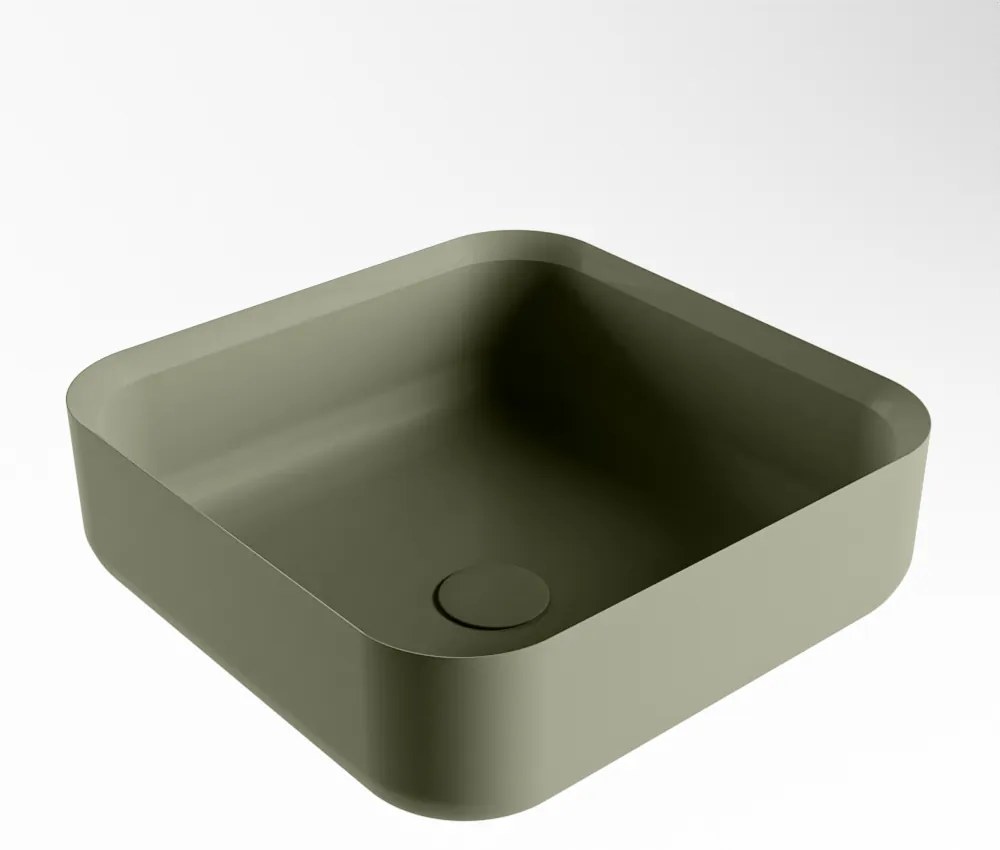 Mondiaz Binx Solid Surface waskom 36x36cm army