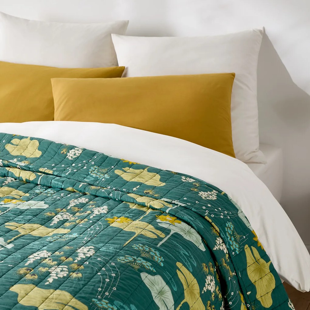 Gewatteerd boutis bedovertrek kantha, katoen voile, SONG