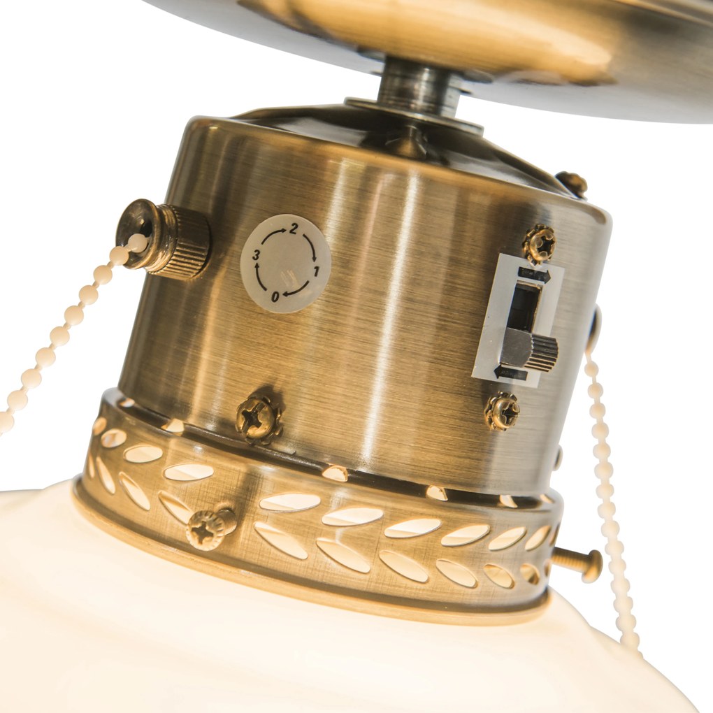 Industriële plafondventilator met lamp 100 cm hout - Wind