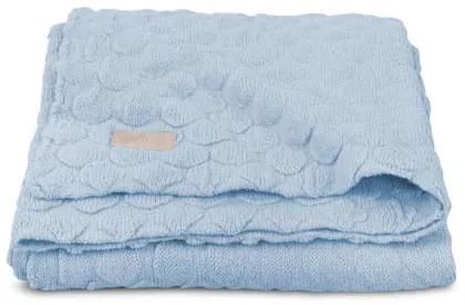 Fancy knit wiegdeken 75 x 100 cm baby blauw