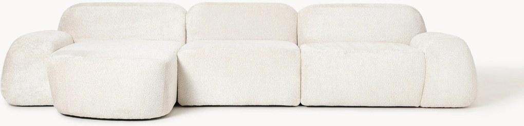 Modulaire teddy-bouclé hoekbank Wolke (4-zits)