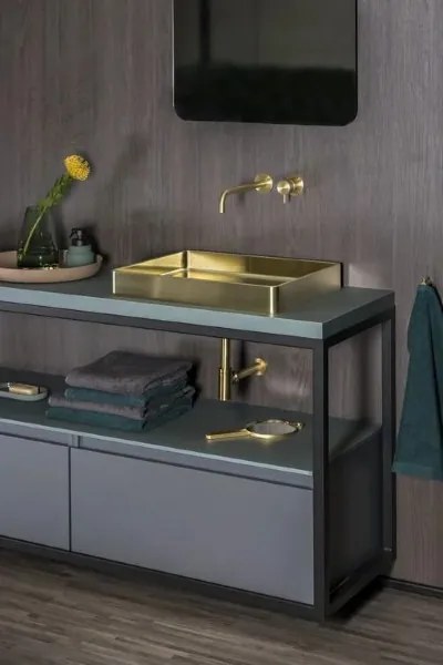 Qisani Vanity opbouw wastafel 47x32x8cm gold