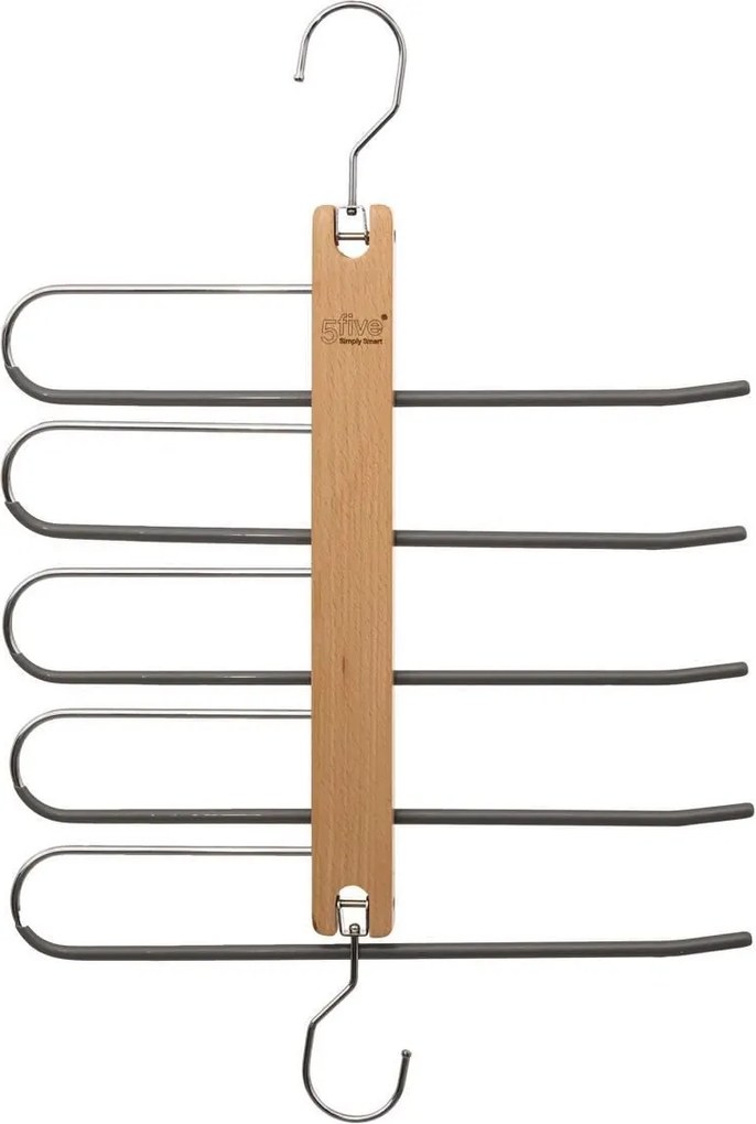 5Five Klerenhanger - Hout en Metaal - Voor 5 Broeken - 33x49 cm