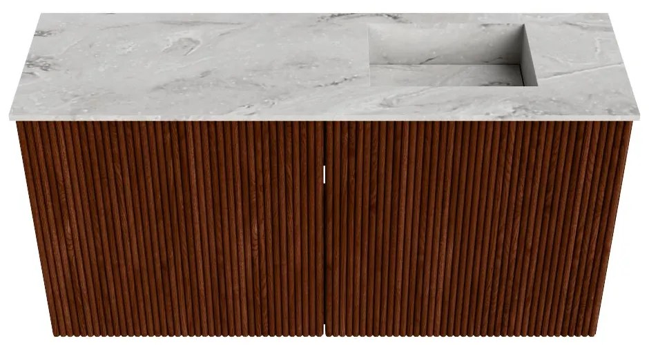 Mondiaz Joya DLux 80cm toiletmeubel ruby met wastafel faye rechts zonder kraangat glace
