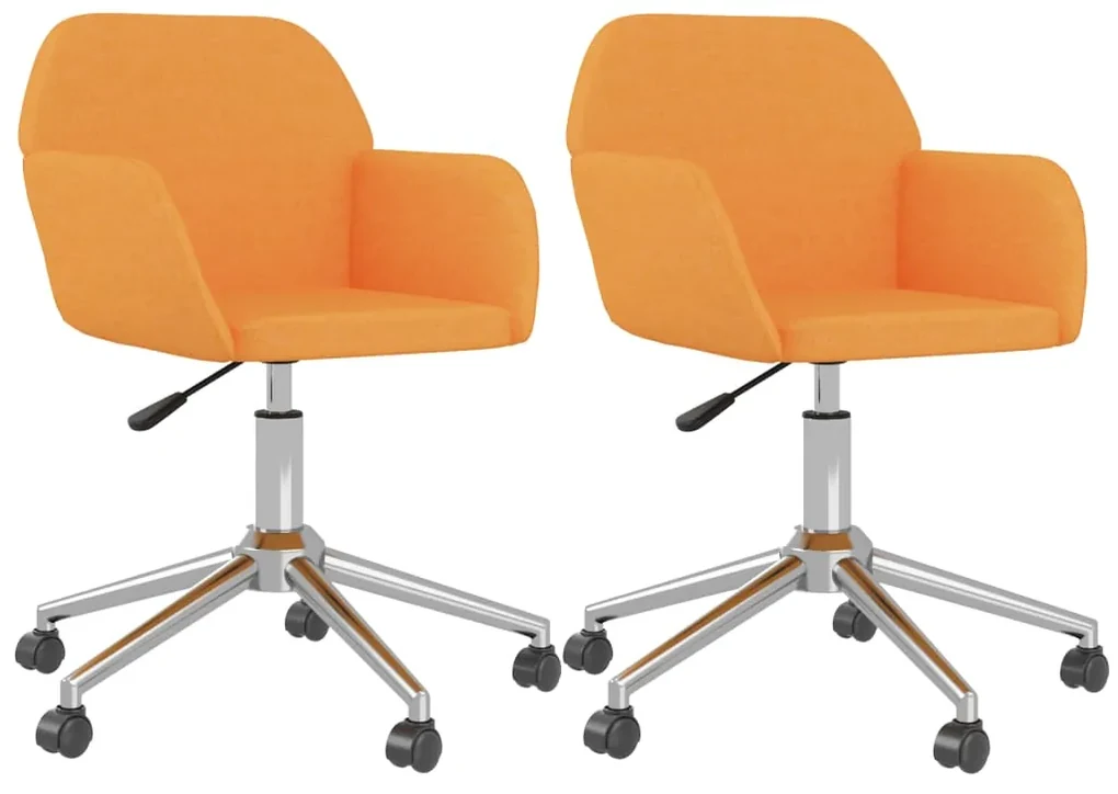 vidaXL Eetkamerstoelen draaibaar 2 st stof donkergeel