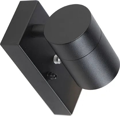 Moderne buiten wandlamp zwart IP44 met schemersensor - Solo