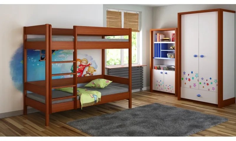 Kinderen Palissander Stapelbed - Diego D1 For Kids Kinderen Junioren met ladder aan de voorkant (lange rand) 5060504980821 Children's Beds Home, 140x7