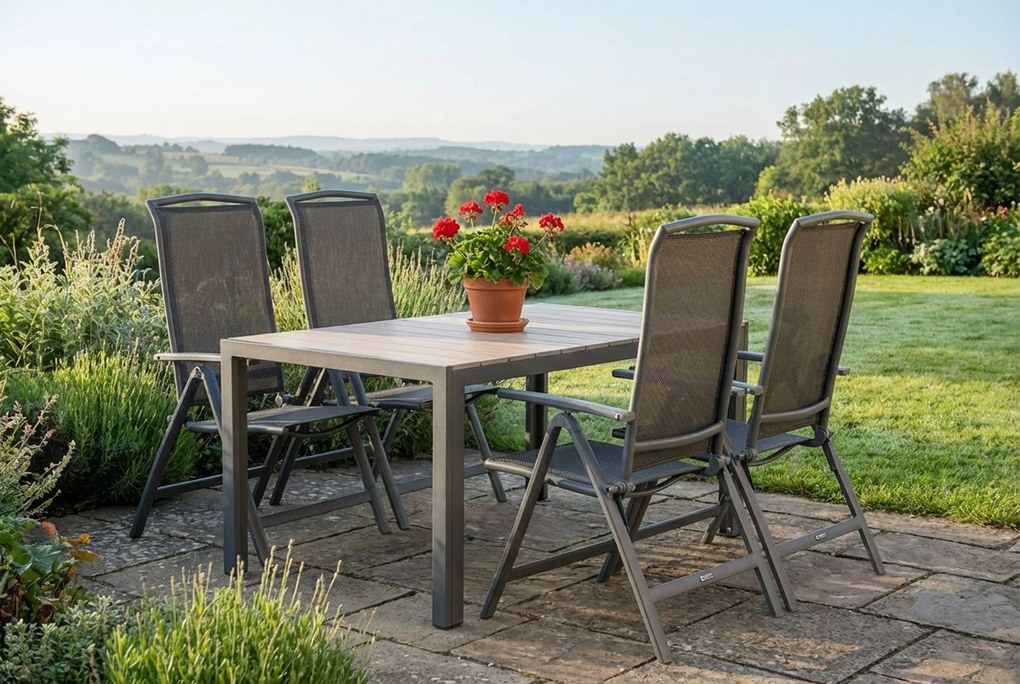 Tuinset 4 personen 155 cm Aluminium Grijs Lifestyle Garden Furniture Tirana/Young