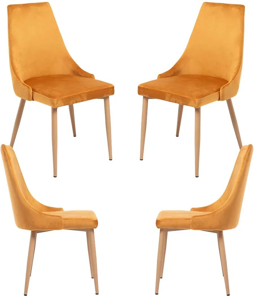 Set 4 Stoik Wood Stoelen