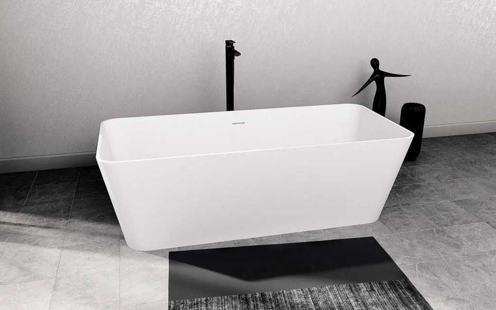 Polysan Leyla vrijstaand bad wit mat solid surface 170x80cm