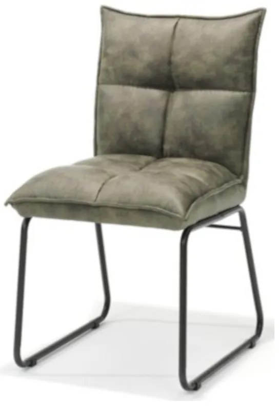 Eetkamerstoel - Soft - stof Cowboy retro lederlook Olijfgroen