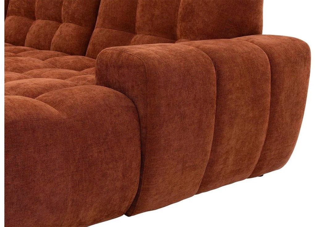 Goossens Excellent Bank Kubus - 30 X 30 Cm Stiksel rood, stof, 1,5-zits, modern design met chaise longue links