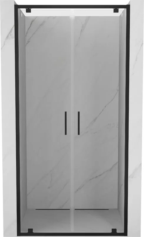 Mexen Exo dubbele draaideur douchedeur 100 cm, transparant, zwart - 8182-100-000-70-00