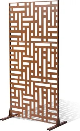 VEVOR Screen, 120x50,8x193 cm, privacyscherm voor buiten, vrijstaande scheidingswand, kamerverdeler met standaard, decoratieve kamerverdeler voor balkon, terras, binnen, hottub, bruin