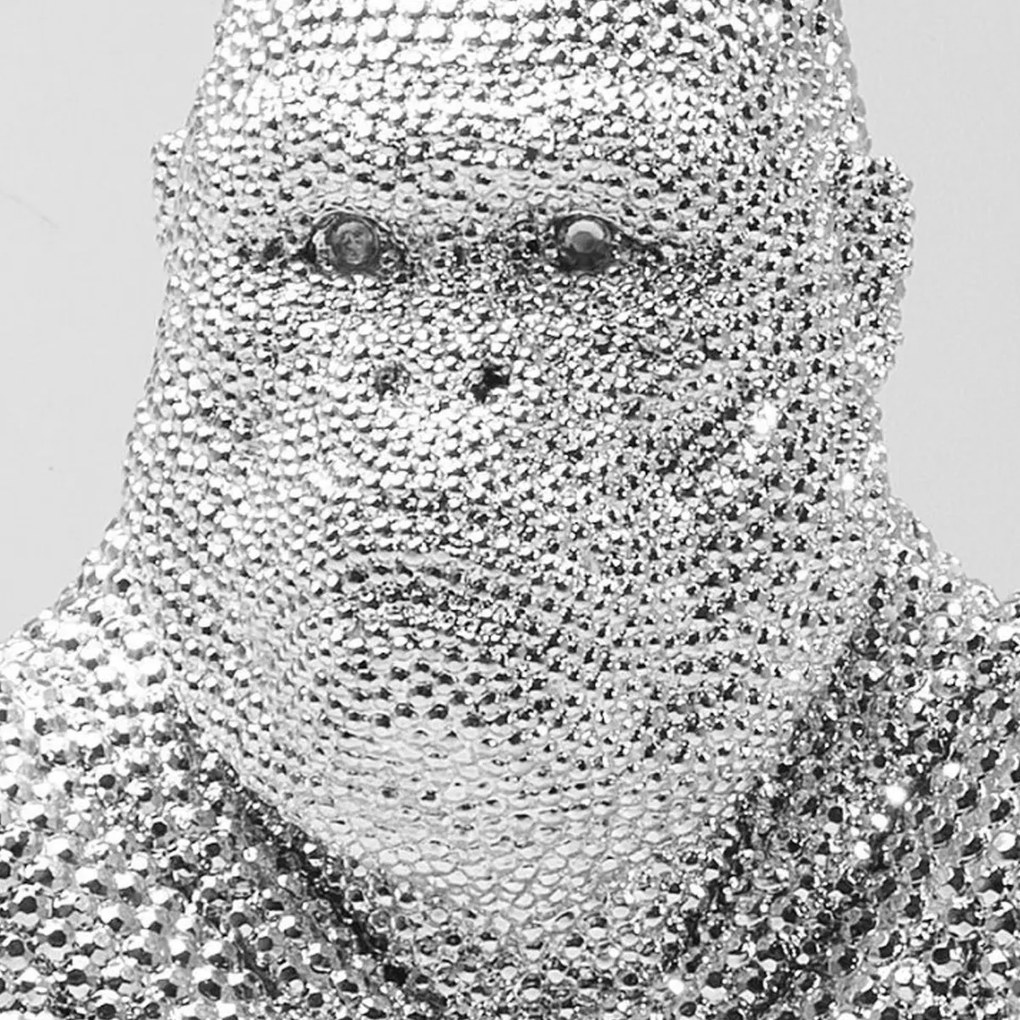 Kare Design Shiny Gorilla Silver Deco Gorilla Beeld 46 Cm