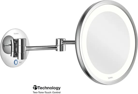 Aliseo LED Saturn make-up spiegel 22cm messing chroom 020744