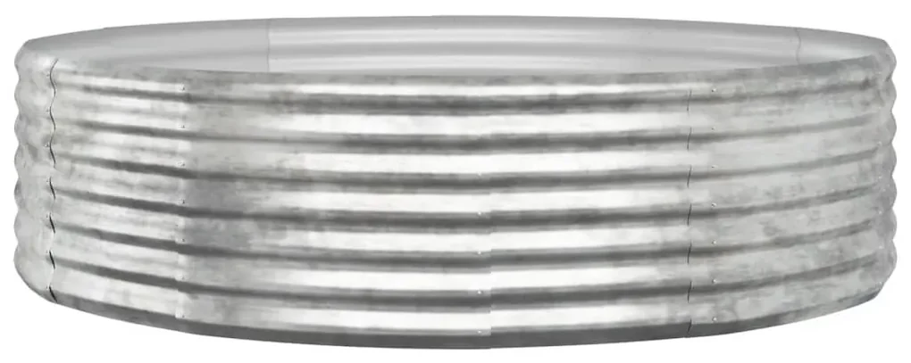 vidaXL Plantenbak 140x140x36 cm gepoedercoat staal zilverkleurig