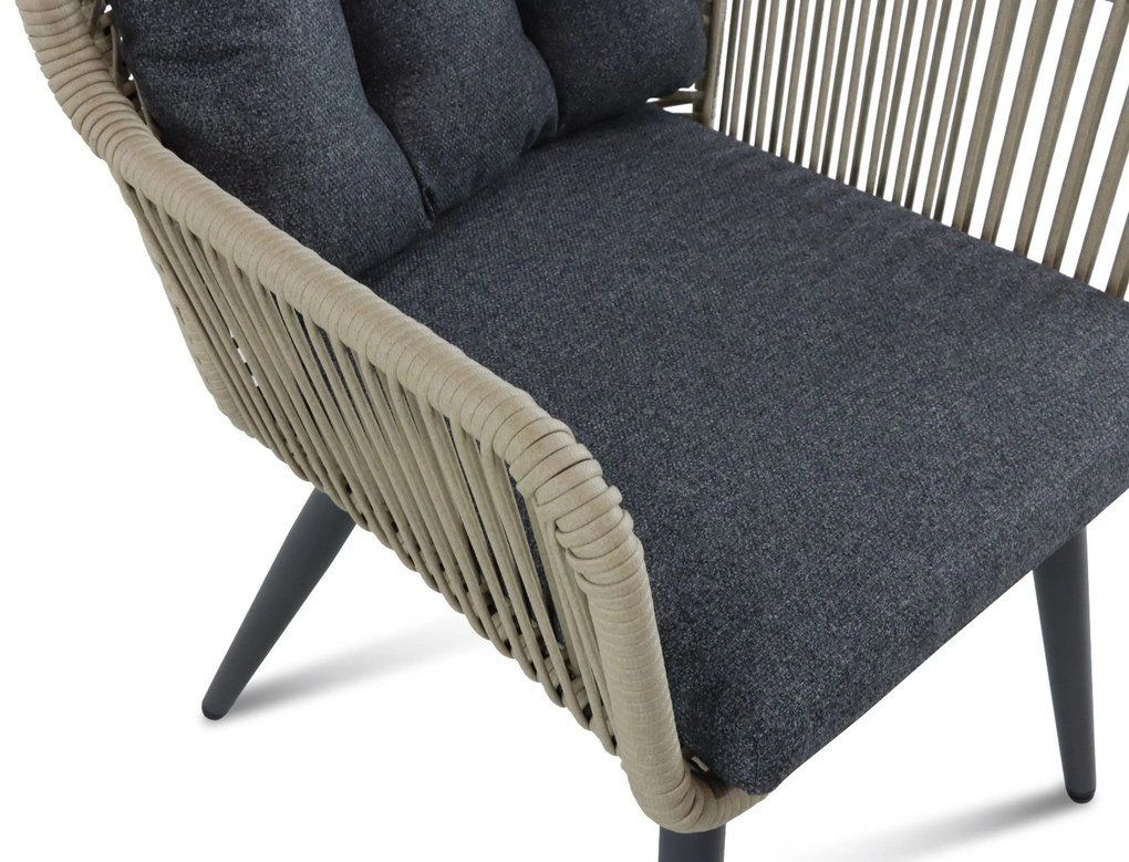 Tuinset 8 personen 300 cm Aluminium/wicker Grijs Coco Custa/Weave