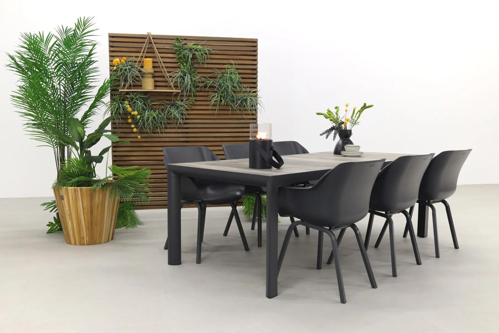 Hartman Sophie Xerix/Kings tuinset antraciet - 220x100 cm. - Keramiek tafelblad