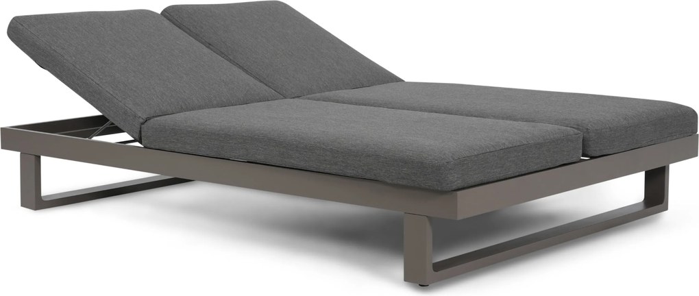 Lifestyle Garden Furniture Massimo Ligbed Met Kussen Antraciet/dark Grey Aluminium Grijs