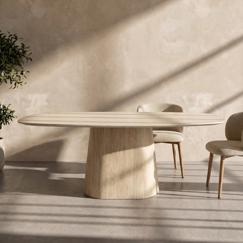 Eettafel Met Ovale Blad - 180 X 90cm.