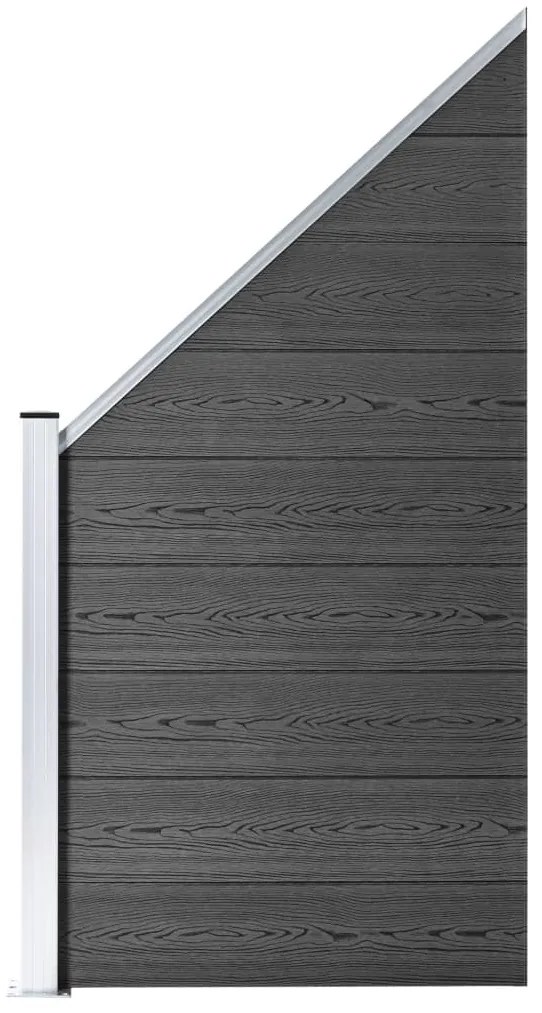 vidaXL Schuttingpanelenset 1830x(105-186) cm HKC zwart